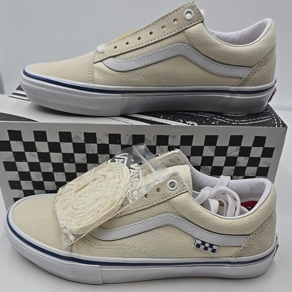 Size 7.5M- Vans Vault OG Old Skool LX Premium‎ Skate Shoe Vintage White New